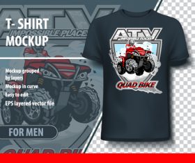 Atv quad bike t-shirt mockup vector