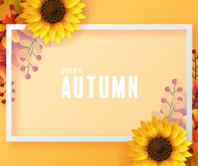 Autumn background white frame vector