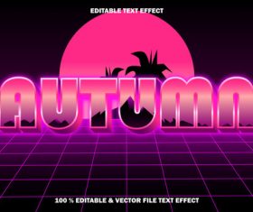 Autumn editable text effect retro style vector