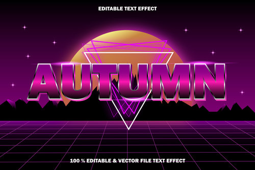 Autumn editable text effect style vector