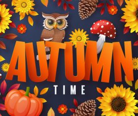 Autumn element cartoon illustration vector