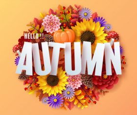 Autumn greeting card vector