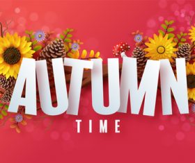 Autumn harvest time background vector