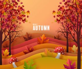 Autumn outdoor scenery background vector