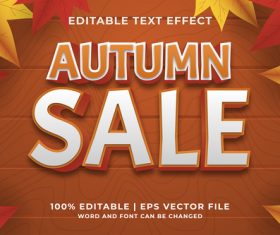 Autumn sales editable text effect vector
