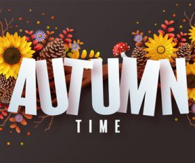 Autumn time card vector