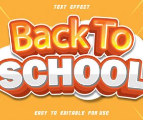 Back to school editable text effect comic style vector