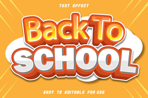 Back to school editable text effect comic style vector