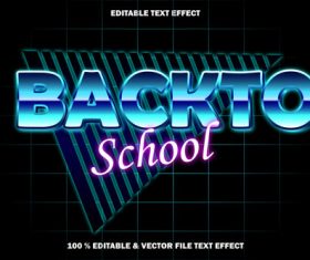 Back to school editable text effect retro style vector