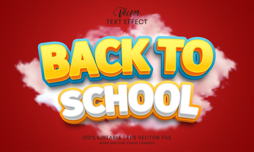 Back to school vector editable text effect