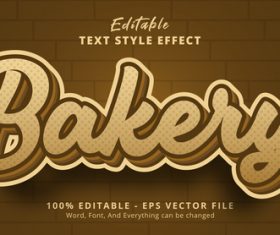 Bakery editable eps text effect vector