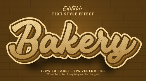 Bakery editable eps text effect vector