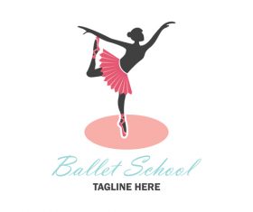 Ballet school logo design vector
