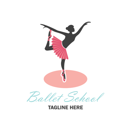 Ballet school logo design vector