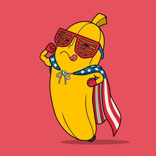 Banana superman vector