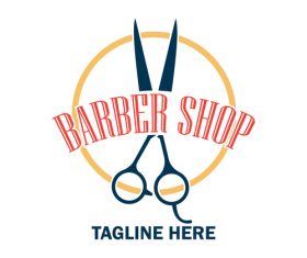 Barber shop logo design vector