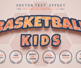 Basketball kids vector text effect