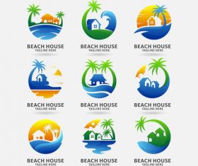 Beach house logo vector