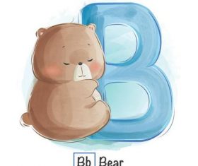 Bear english word cartoon vector