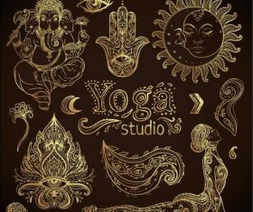 Beautiful 3D golden elements illustration vector