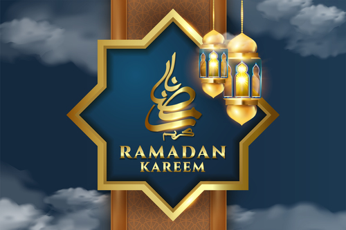 Beautiful Ramadan kareem card vector
