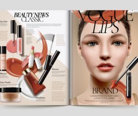 Beautiful woman magazine cover vector