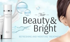 Beauty bright cosmetic ads vector
