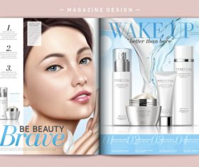 Beauty makeup magazine cover vector