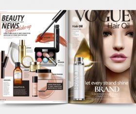 Beauty news magazine cover vector