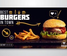 Best burgers in town flyer vector