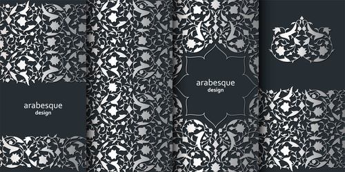Black arabesque design background vector