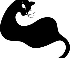 Black cat vector