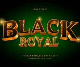 Black royal vector editable text effect
