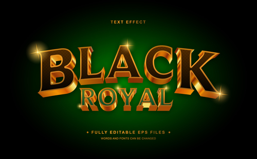 Black royal vector editable text effect