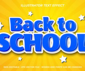 Blue back to school vector editable text effect