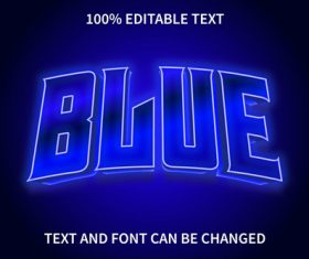 Blue editable text effect modern style vector
