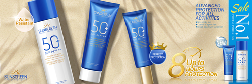 Brand sunscreen ads vector