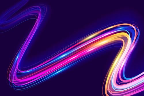 Bright curved shining abstract background vector