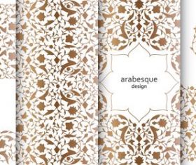 Brown arabesque design background vector