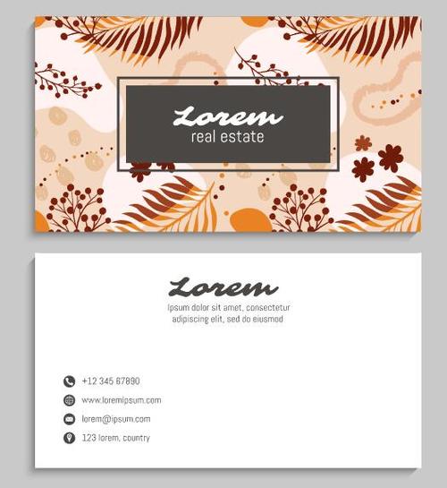 Brown background business card vector