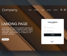 Brown corporate website landing page vector