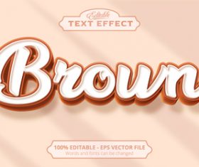 Brown text effect vector