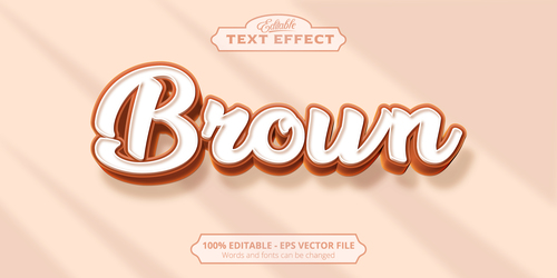 Brown text effect vector