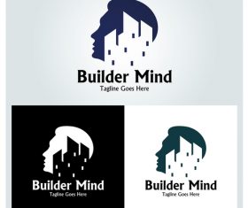 Builder mind logo design vector