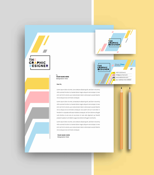 Business letterhead and business card vector
