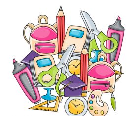 Cartoon background back to school vector