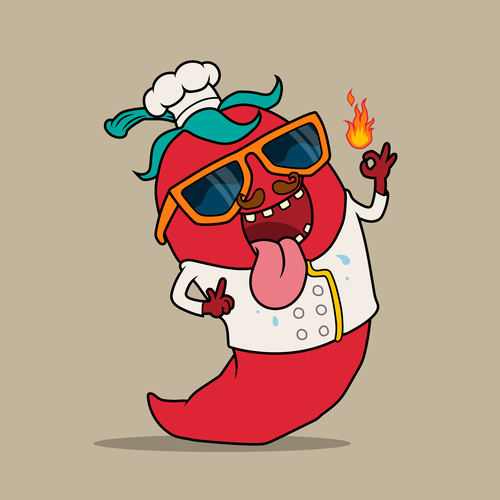 Cartoon chili chef vector