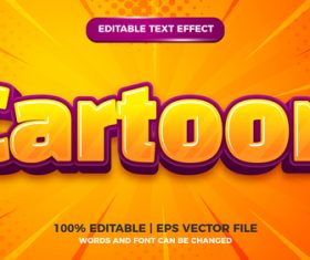 Cartoon comic kids 3d editable text style effect vector