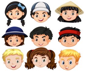 Child avatar cartoon vector