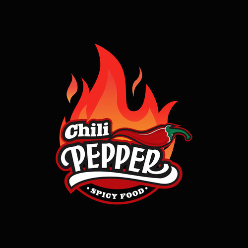Chili pepper logo design vector